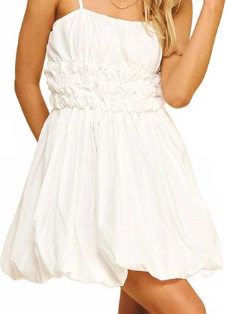 Pinch Design Womens Bubble Hem Mini Dress In White