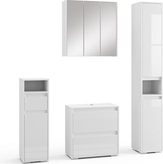 Vicco Conjunto De Muebles De Ba&ntilde;o Majest, Blanco, 4 Piezas
