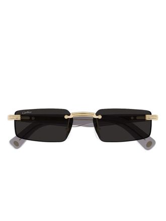 Cartier rimless sunglasses - men - Metal/Acetate - 55 - Gold