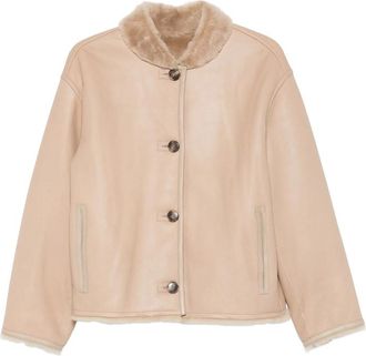 Yves Salomon Fur-collar Buttoned Coat