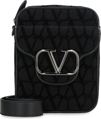 Valentino Garavani Loc&ograve; Crossbodytas met Iconographe-motief - Heren - Schoudertassen - Zwart - ONE Size - Katoen - Tassen