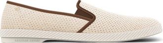 Rivieras Shoes Classic Mesh Slip-On Loafer in Cream With Brown Trim at Nordstrom, Size 36