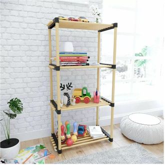 Trade Shop Trade Shop - Estante De Pino Multiusos 2in1 Estante Modular Con 4 Estantes 92x49x28 Cm