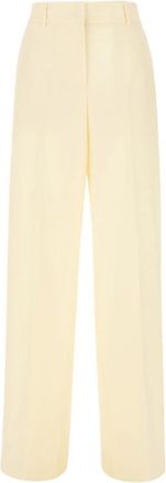 Msgm Straight Broeken - Dames - Wijde Broeken - Beige - L - Broeken