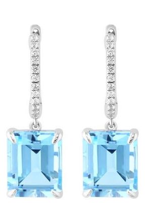 Effy Blue Topaz & White Sapphire Drop Huggie Hoop Earrings at Nordstrom Rack
