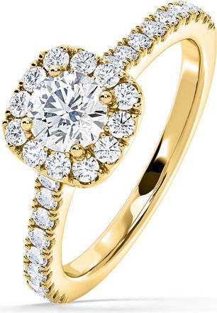 The Diamond Store Elizabeth GIA Diamond Halo Engagement Ring in 18K Gold 1.30ct G/VS2