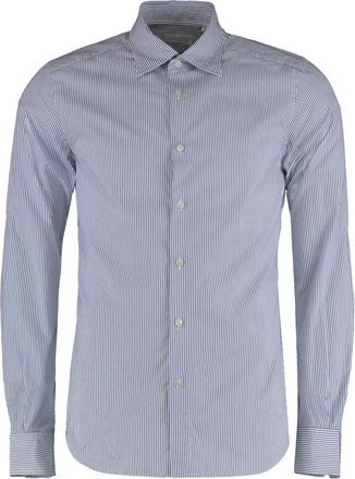 Slowear Glanshirt - Heren - Casual Overhemden - Blauw - XL - Katoen - Overhemden