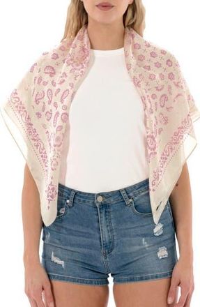 MARCUS ADLER Satina Paisley Square Scarf in Blush at Nordstrom Rack