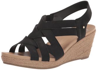 Dr. Scholls Womens Everlasting Espadrille Platform Wedge Sandal, Black Smooth, 5 UK
