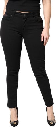 Dolce & Gabbana Womens Black Cotton Mid Waisted Skinny Denim Jeans Elastane Clothing