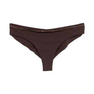 Brunello Cucinelli Brunello Cucinelli, Bikinis, female, Brown, Size: 2XS Embellished Bikini Bottoms