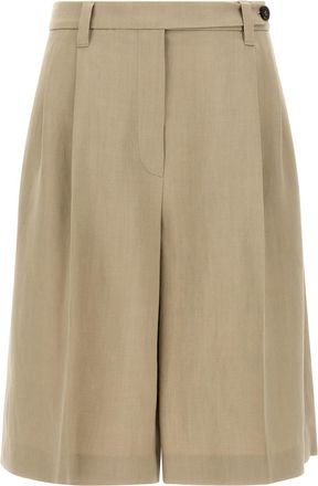Brunello Cucinelli Beige Viscose Bermuda Womens Shorts