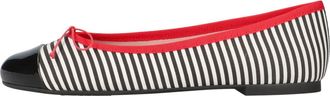 Pretty Ballerinas Round Toe Toecap Textile Ballet Flat in Blue Stripes at Nordstrom, Size 39.5