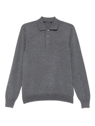 Tagliatore long-sleeve polo shirt - men - Virgin Wool - 52 - Grey