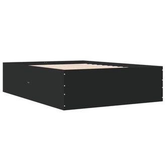 Berkfield Home Modern Bed Frame without Mattress Black 120x200 cm | Size: Small Double
