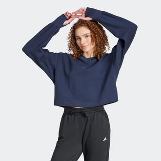 adidas Sweatshirt ADIDAS SPORTSWEAR W ALL SZN L SWT, Damen, Gr. XL, blau (legend ink f17), Obermaterial: 58% Baumwolle, 40% Polyester, 2% Elasthan, V-Ausschn