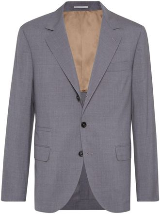 Brunello Cucinelli Completo monopetto con revers a lancia - Grigio