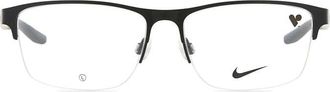 Nike Rectangle Semi-Rim Metal Frame Eyeglasses