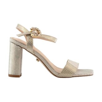 twentyfour High Heel Sandals, female, Yellow, 3 UK, Sandal with jewel buckle