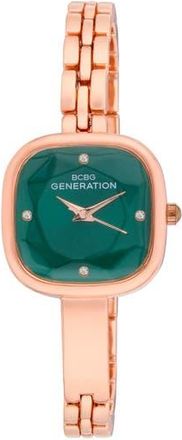 BCBGeneration Monroe Bracelet Watch in Green/Rose Gold at Nordstrom Rack