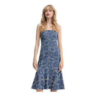 Guess Dames, Jurken, Blauw, Maat: XS Katoen