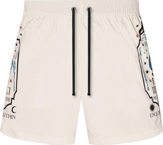 Amiri Fortune logo-print swimming trunks - men - Elastane/Polyester - M - Yellow
