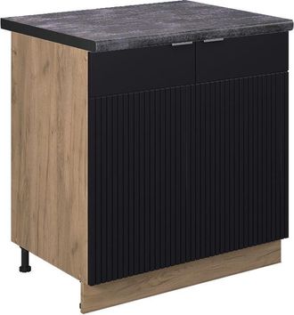 Vicco Armario Bajo Para Fregadero Fame-line, Rayas Negras, 80 Cm, Et Antracita