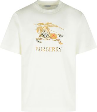 Burberry Seth camiseta de algod&oacute;n blanca