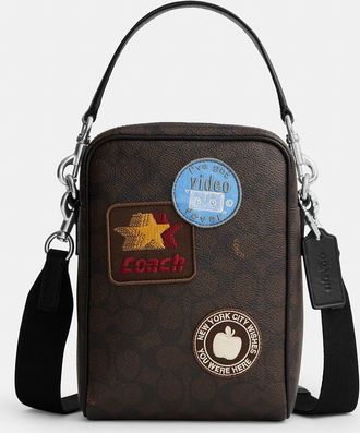 Coach Tristan Crossbody Bag 14 In Signature Canvas With Patches