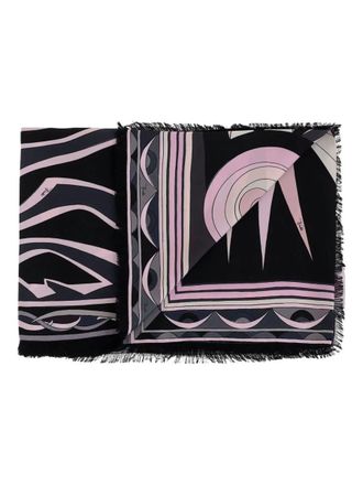Pucci Geometric-Print Frayed Scarf Accessories