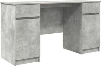 vidaXL Desk with Drawer Concrete grey 140 x 49 x 76 cm Engineered wood Vidaxl