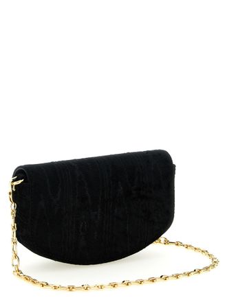 Ganni Moir&eacute; Velvet Wallet - Black