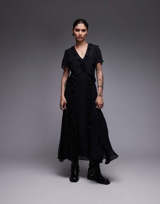 AllSaints Mari - Vestito lungo nero