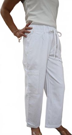 True Grit Riley Wide Leg Utility Pant In White