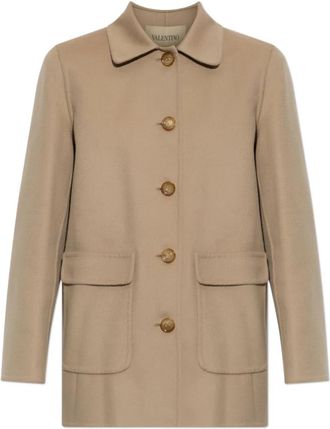 Valentino Garavani Woljas Met Zakken - Dames - Mantel - Beige - XS - Wol - Jassen