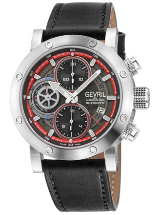 Gevril Group 43710 Mens Flat Iron Swiss Made Automatic, ETA2824 Watch - Black - One Size