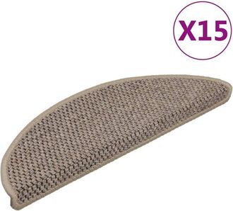 vidaXL Vidaxl - Alfombrilla Autoadhesiva Escalera Sisal 15 Uds Beige 56x17x3 Cm