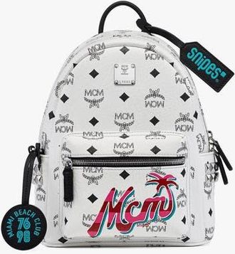 MCM Mini MCM x SNIPES Stark Side Studs Backpack in Visetos in White at Nordstrom
