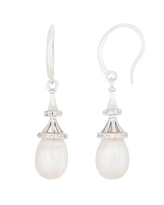 Splendid Pearls Silver 7.5-8Mm Freshwater Pearl Earrings