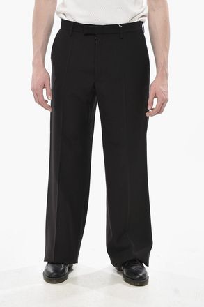 Maison Margiela MM10 Pantaloni in Misto Lana Vergine ad Orlo Dritto Maison Margiela