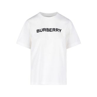 Burberry Womens White Margot Logo-Print Organic Cotton T-Shirt, Size X-Small