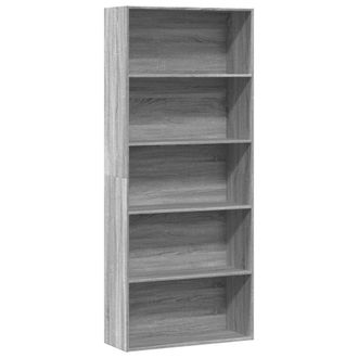 Berkfield Home Book Cabinet Grey Sonoma 80x30x189 cm Engineered Wood | Size: 80 x 30 x 189 cm