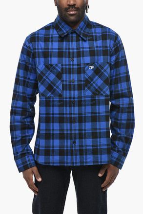 Off-white Camicia in Flanella BRICK ARROW con Motivo a Quadri Off-White