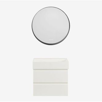 Sklum Conjunto De Mueble De Ba&ntilde;o En Madera Y Chapa De Fresno Con Lavabo Integrado Ona Sklum