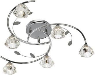 Searchlight Searchlight Sierra 6 Light Multi Arm Ceiling Semi Flush Light krom och glas, G9