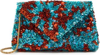 Dries Van Noten Embellished Satin Clutch - Turquoise - One Size