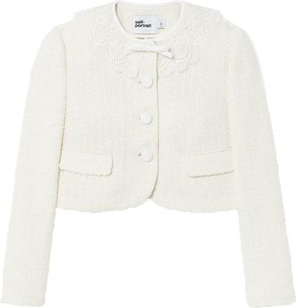 Self Portrait Boucle Lace Collar Jacket