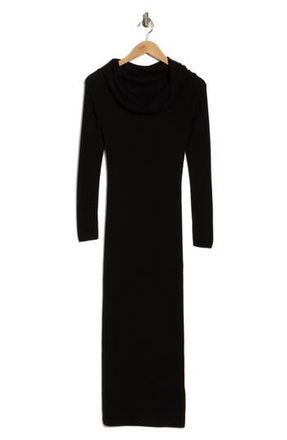 Wayf Off the Shoulder Long Sleeve Sweater Dress in Black at Nordstrom Rack, Size X-Small