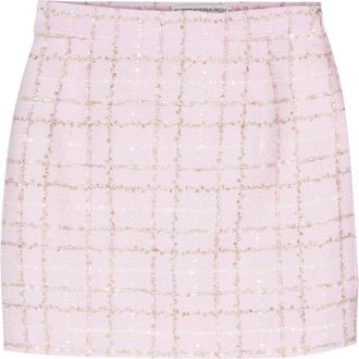 Alessandra Rich sequin-embellished tweed mini skirt - women - Polyester/Polyamide/Viscose/Metallic Fibre/Viscose - 38 - Pink