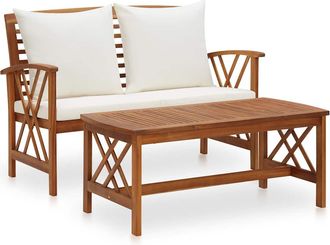 vidaXL Muebles De Jard&iacute;n 2 Piezas Con Cojines Madera Maciza De Acacia Vidaxl